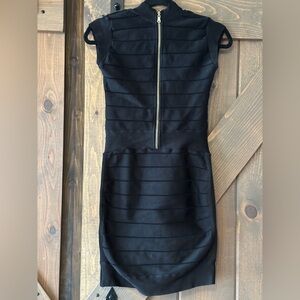 AKIRA Black Mini bondo Dress with Zipper Detail